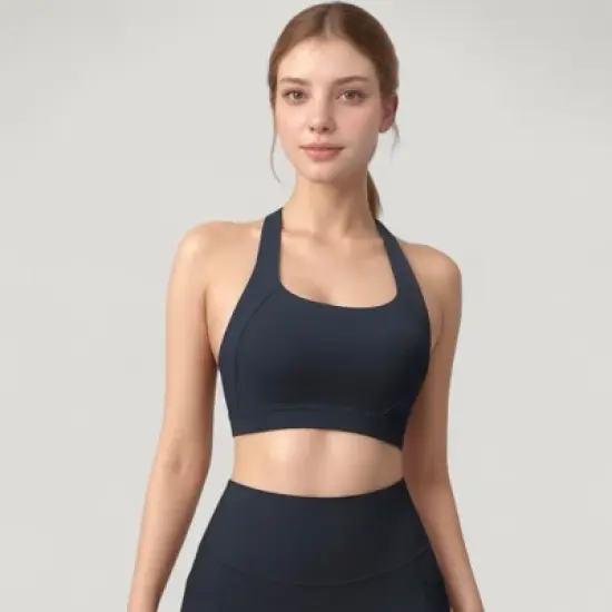 Anna-Kaci Active Women's Scoop Neck Seamless Athletic Crop Top with Wide Shoulder Straps image {3}