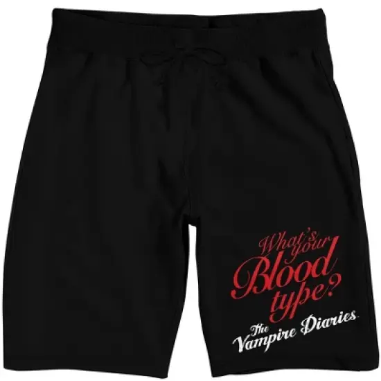 Vampire Diaries What's Your Blood Type Men's Black Sleep Pajama Shorts image {8}