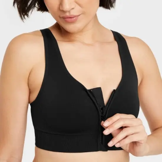 Women's Medium Support Seamless Zip-Front Sports Bra - All in Motion&trade; image {4}