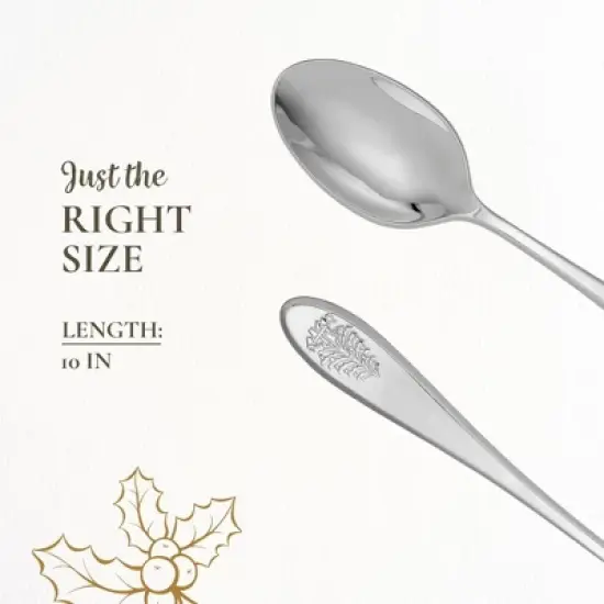 Spode Christmas Tree 10-Inch Serving Spoon - Holiday Flatware Utensil - 18/10 Stainless Steel with Embossed Handle - Dishwasher Safe Festive Flatware image {6}