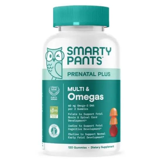 SmartyPants Prenatal Plus Multivitamin & Omegas Gummies with Methylfolate, C, D3, B12 & Zinc -120ct image {15}