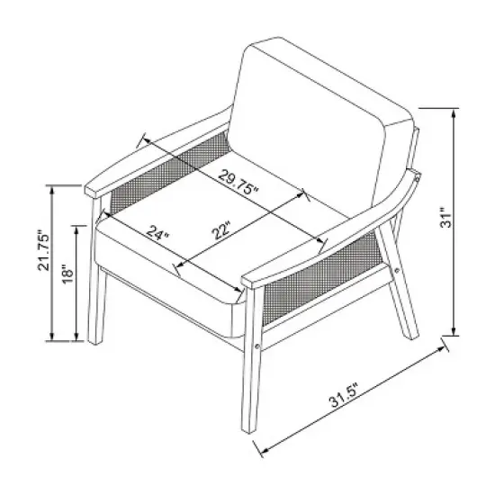 Westbury Cane Lounge Armchair Beige - Threshold&trade; image {6}