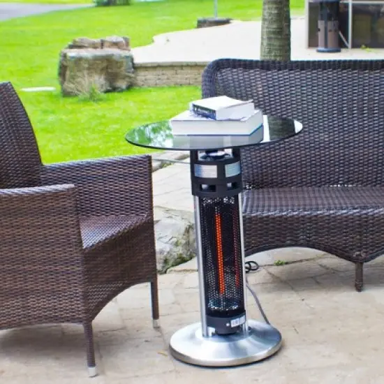 Infrared Electric Bistro Table Outdoor Heater - Black - EnerG+ image {1}