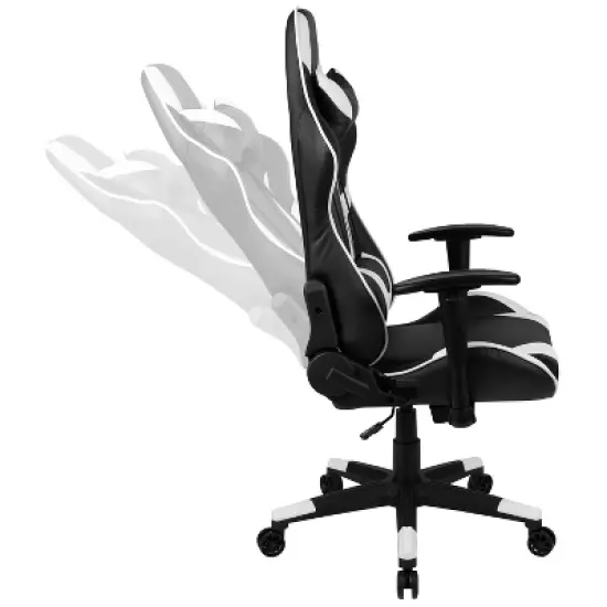 Emma and Oliver Racing Gaming Ergonomic Chair with Fully Reclining Back in Red LeatherSoft image {6}