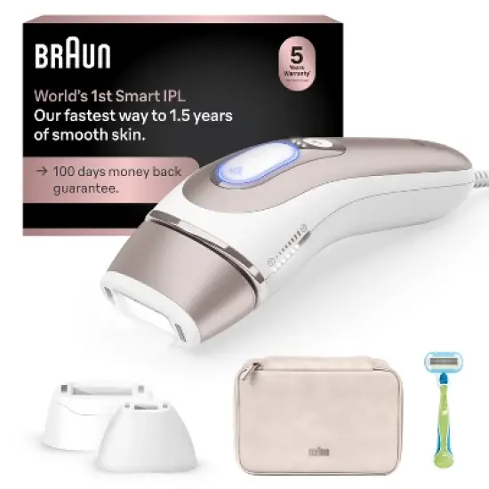 Braun Skin i-Expert PL7243 IPL Device Laser Hair Removal Kit with 3 Smart Heads and Soft Vanity Case image {10}