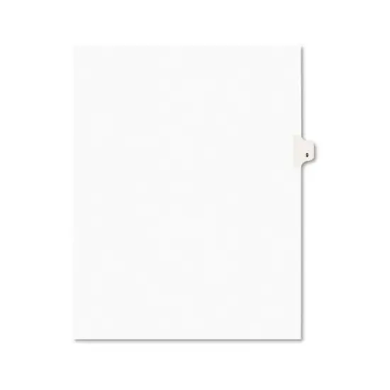 Avery-Style Legal Exhibit Side Tab Divider Title: 9 Letter White 25/Pack 11919 image {6}