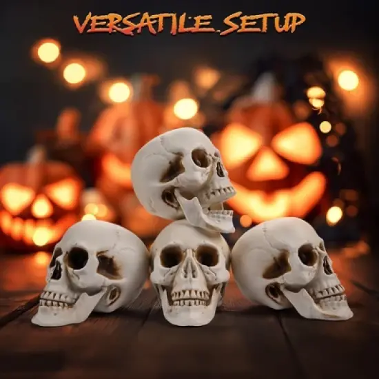 Yescom Yesocm 4 Pcs Life Size Skeleton Skull Halloween Realistic Human Model Moving Jaw Outdoor Indoor Decorations image {3}