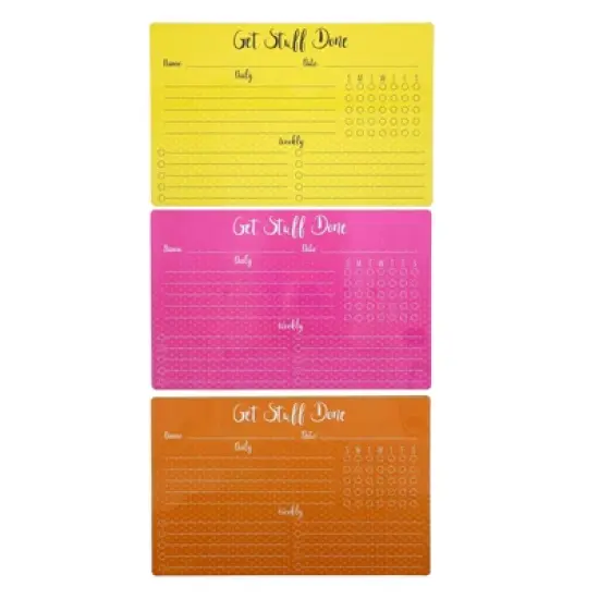 Paper Junkie 6 Pack Dry Erase Magnetic Weekly Daily Chore Chart, 6 Assorted Colors, 12 X 7.5 In image {3}