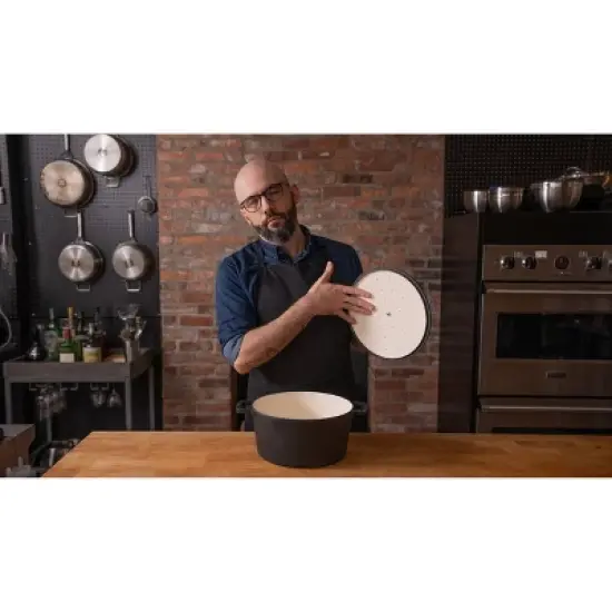 Gibson Home Babish 6qt Round Matte Enamel Cast Iron Dutch Oven: 14.75" Braisers, Hand Wash, Non-Induction Compatible image {9}