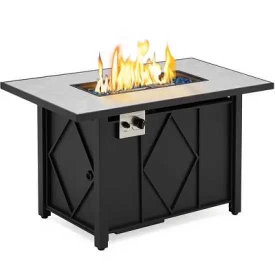 Yaheetech Outdoor Propane Gas Fire Pit Table 43 inch Auto-Ignition 2 in 1 Gas Firepit image {1}