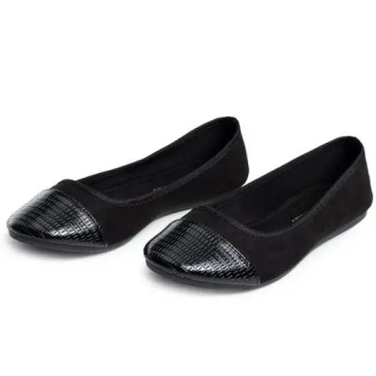 Alpine Swiss Kelly Women&rsquo;s Ballet Flats | Comfortable Dress or Casual Shoes | Two Tone Cap Toe Slip On Flats | Anti-Slip Sole image {4}