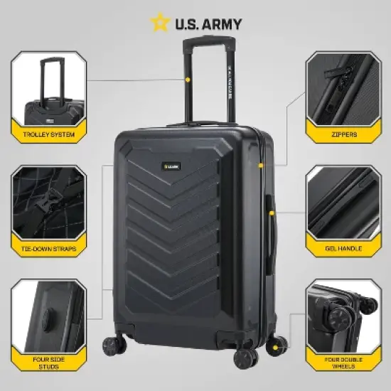 U.S. Army FOX 24" Medium Checked Hardside Suitcase image {1}
