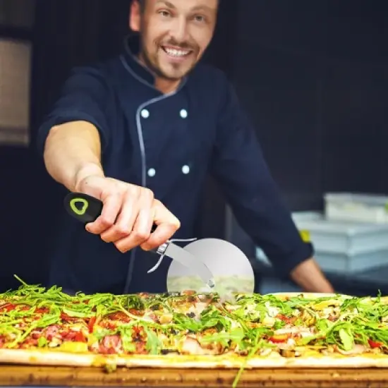 Unique Bargains Stainless Steel Pizza Cutter Wheel Slicer with Super Sharp Blade Kitchen Tools image {1}