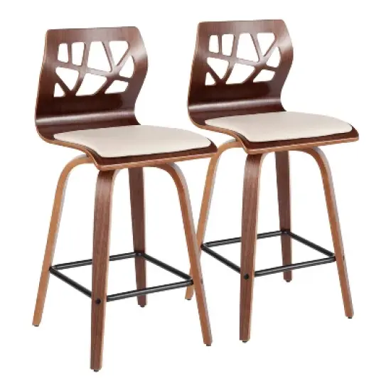 Set of 2 Folia Upholstered Counter Height Barstools - Lumisource image {13}