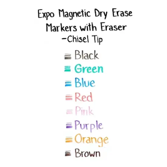 EXPO Magnetic Dry Erase Marker Chisel Tip Assorted 8/Pack 1944741 image {5}