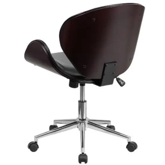 Flash Furniture Mid-Back Wood Conference Office Chair with LeatherSoft Seat image {2}