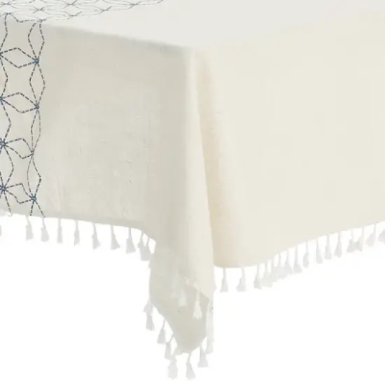 Unique Bargains Rustic Cotton Linen Waterproof Dinner Party Christmas Table Cover 1 Pc image {3}