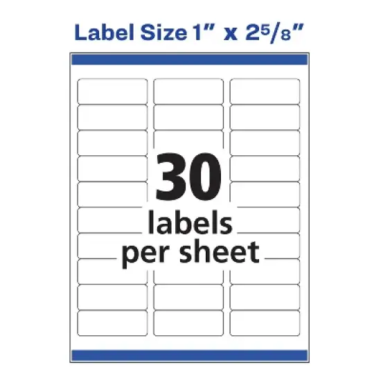 Avery Easy Peel Address Labels, 1" x 2-5/8", (2 Pack of 18160) image {3}