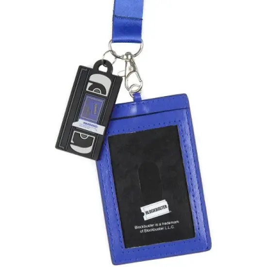 Blockbuster Video Membership Card ID Badge Holder Lanyard And Rubber Charm image {2}