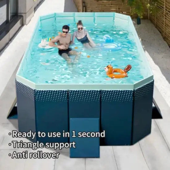 Dexmalle 2.6m PVC folding pool (not inflatable) bathes and cools in summer image {5}