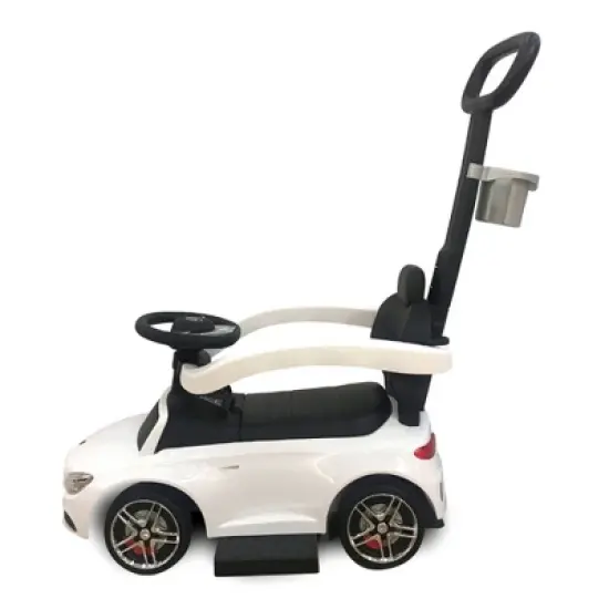 Best Ride on Cars Mercedes C63 3-in-1 Multifunctional Ride On Push Car with Removable Stroller Bar, Handle Bar, and Expandable Footrest, White image {2}