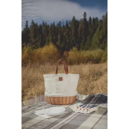 Picnic Time Promenade Beige Canvas Picnic Basket: Wicker, Solid Pattern, Disney Licensed, Lifetime Warranty image {11}