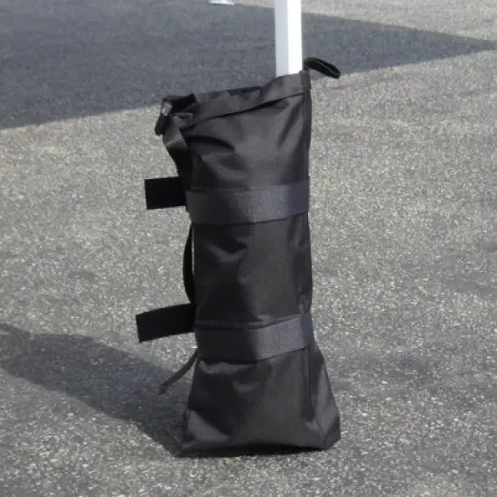 Z-Shade 4 Instant Outdoor Canopy Tent Shelter Wrap Around Leg Weight Bags with Hook and Loop Straps for Securing Down Tents, Black image {1}