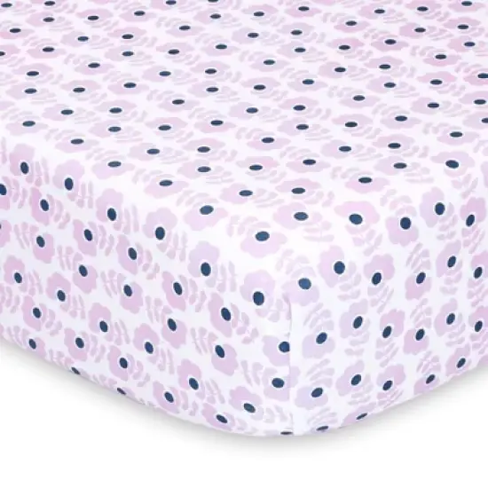 The Peanutshell Fitted Crib Sheets - Purple Butterfly and Purple Ditsy Floral - 2pk image {2}