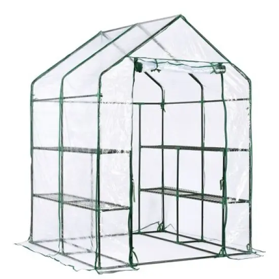 Garden Elements Plastic Indoor/Outdoor Standing Greenhouse, Unvented, Clear, Large, 77" image {6}