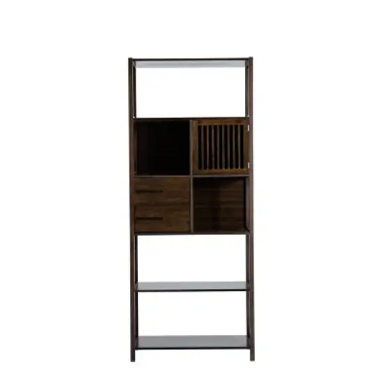 Selma Bamboo Bookcase Right Facing Spindle Cabinet - Boraam image {2}