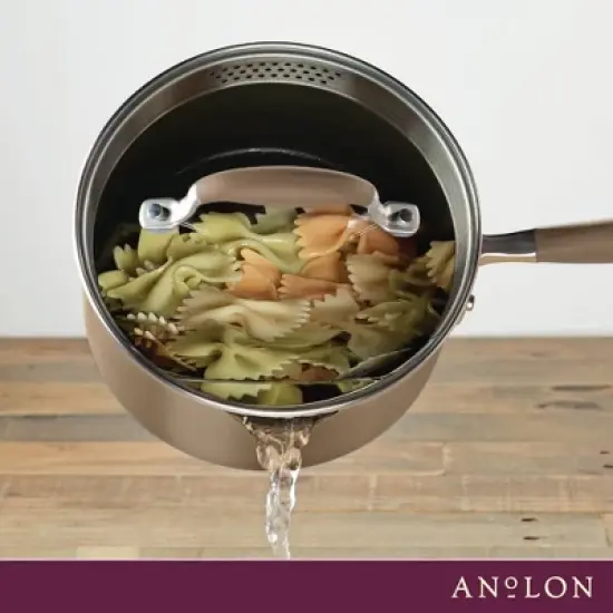 Anolon Advanced Home 2qt Hard Anodized Nonstick Saucepan with Straining Lid Bronze image {9}