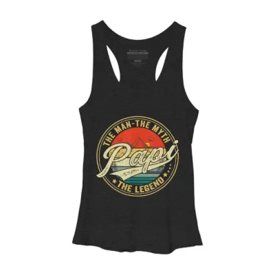Women's Design By Humans Vintage Sunset Papi, The Man, Myth, Legend By COVI Racerback Tank Top image {2}