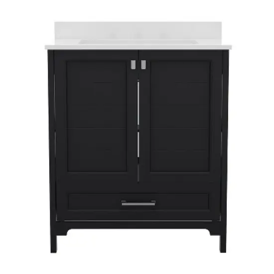 Merrick Lane Single Sink Bathroom Vanity with Undermount Basin, Soft-Close Cabinet, Easy-Glide Drawer, and Carrara Marble Finish Countertop image {6}