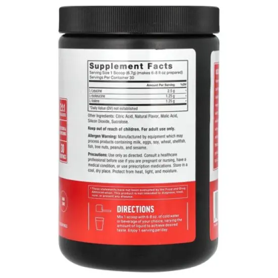 Force Factor BCAA Powder, Cherry Limeade, 7.1 oz (201 g) image {1}
