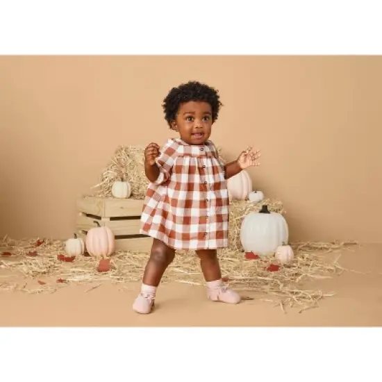 Carter's Just One You&reg;️ Baby Girls' Gingham Dress - Brown image {3}