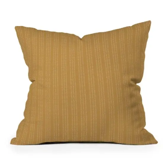 18"x18" Deny Designs Little Arrow Design Co Vert Triple Dash Ochre Square Outdoor Throw Pillow Gold image {4}