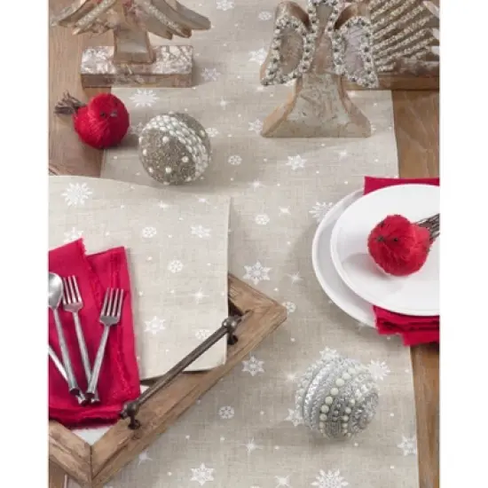 Saro Lifestyle Snowflake Christmas Table Runner image {2}