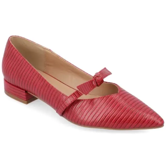 Journee Collection Womens Cait Textured Material Slip On Mary Jane Flats image {11}