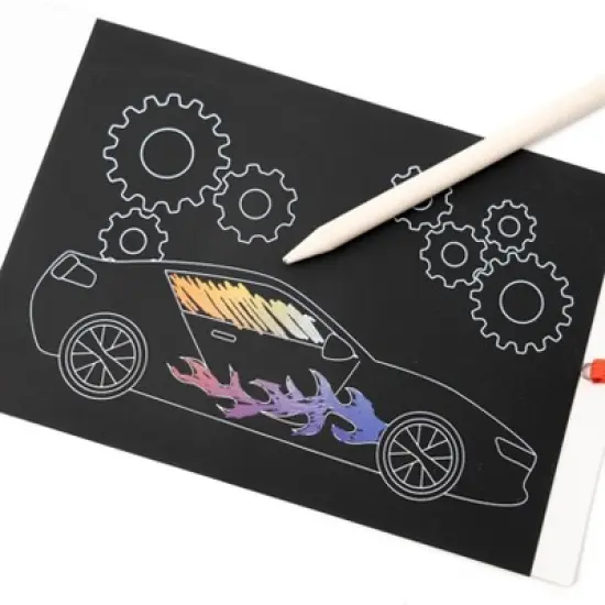 Scratch Art Book Vehicles Craft Activity Kit - Bullseye's Playground&trade; image {1}