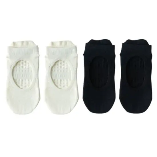 Anna-Kaci 4 Pairs Women's Non-Slip Yoga Socks Soft Cotton Grip Sole Low-Cut Design with Arch Ventilation for Pilates Barre image {11}