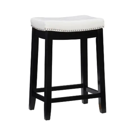 Claridge Leather Saddle Counter Height Barstool - Linon image {17}