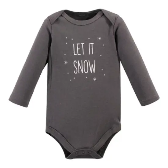 Hudson Baby Unisex Baby Cotton Long-Sleeve Bodysuits, Gray Penguin image {4}