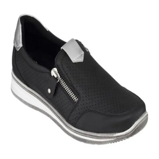 GC Shoes Sixty Perforated Zipper Slip On Sneakers image {5}