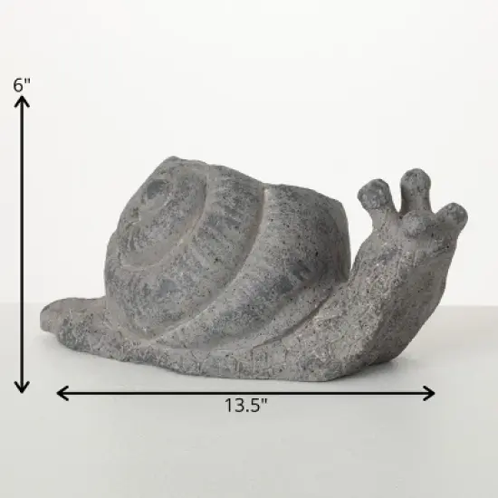 6"H Sullivans Charcoal Snail Planter, Gray image {3}