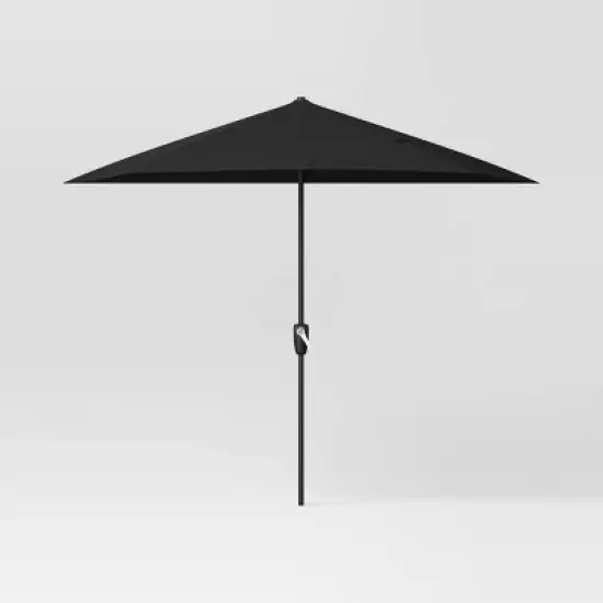 7.813'x8.83' Half Circle Patio Umbrella - Black Pole - Room Essentials&trade; image {6}