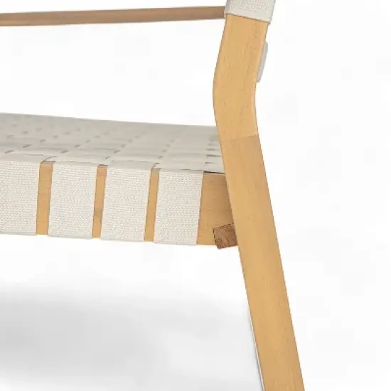 Christopher Knight Home Adkins Patio Rustic Woven Rope Acacia Wood Loveseat image {6}