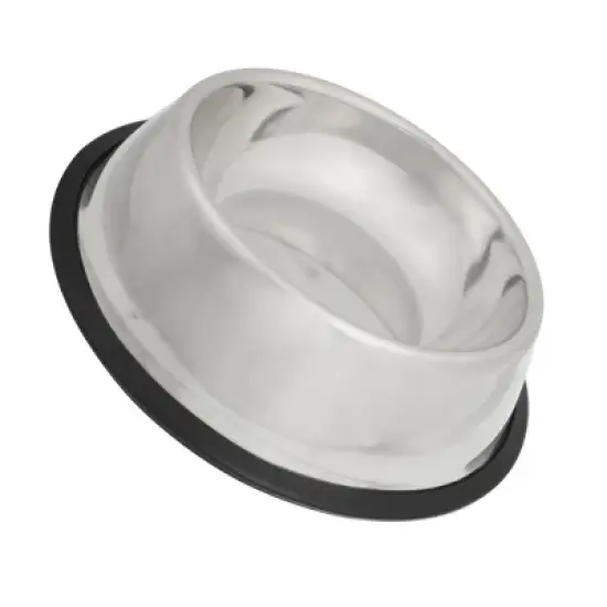 Unique Bargains Stainless Steel Nonskid Rubber Base Suitable for Dogs and Cats Pet Bowl 8.5" x 2.4" (D*H) 1 Pc image {3}
