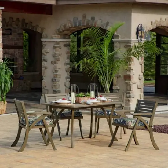 19" x 20" ProFoam Outdoor Rounded Back Seat Cushion Simone Tropical Blue - Arden Selections image {3}