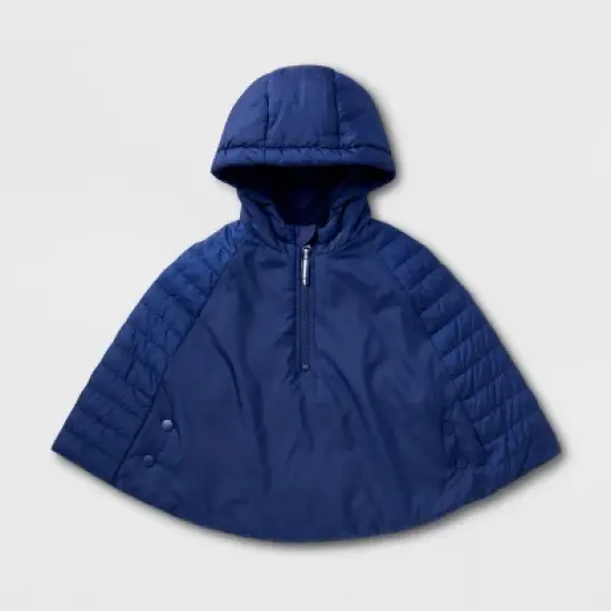 Toddler Adaptive Quilted Cape Jacket - Cat & Jack&trade; Navy Blue image {4}