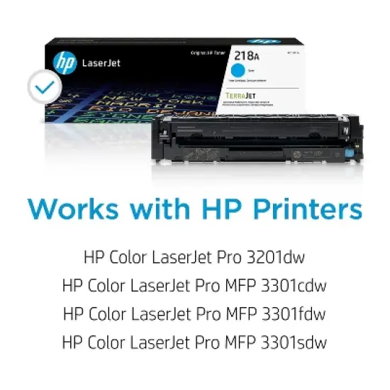 HP 218A Cyan Standard Yield Toner Cartridge Prints Up to 1200 Pages (W2181A) image {1}